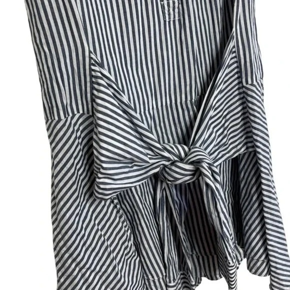 Derek‎ Lam 10 Crosby Size 2 Striped Shirt Tie Waist Mini Dress - Picture 5 of 16